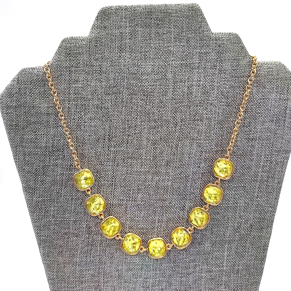 CHICO'S Crystal Gemstone Statement Collar Necklace in Gold - 3 Choices - Picture 7 of 8